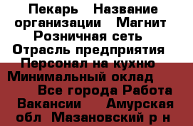 Пекарь › Название организации ­ Магнит, Розничная сеть › Отрасль предприятия ­ Персонал на кухню › Минимальный оклад ­ 30 000 - Все города Работа » Вакансии   . Амурская обл.,Мазановский р-н